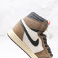 Designer Brown T-Scott x Fragment x Air Jordan 1 High Q ( Customs And Box ), Jordan 1 Sneakers Active CACTUS JACK