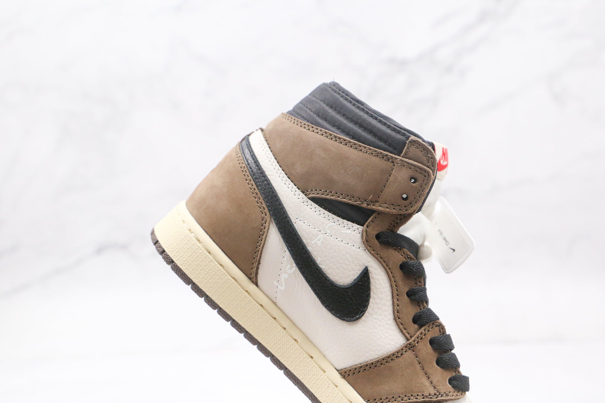 Designer Brown T-Scott x Fragment x Air Jordan 1 High Q ( Customs And Box ), Jordan 1 Sneakers Active CACTUS JACK