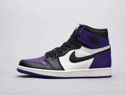 Designer Jordan 1 High Q AJ1 Purple Toe UNISEX ( Customs And Box ), Jordan 1 Sneakers FREE SHIPPING WITH FEDEX