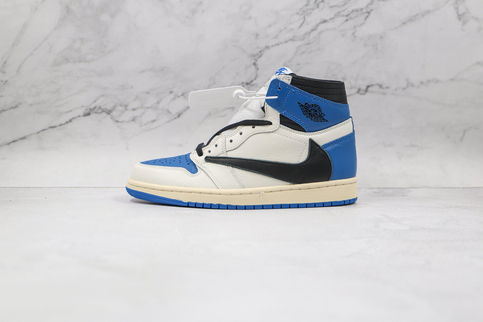 Designer Blue T-Scott x Fragment x Air Jordan 1 High Q ( Customs And Box ), Jordan 1 Sneakers Active