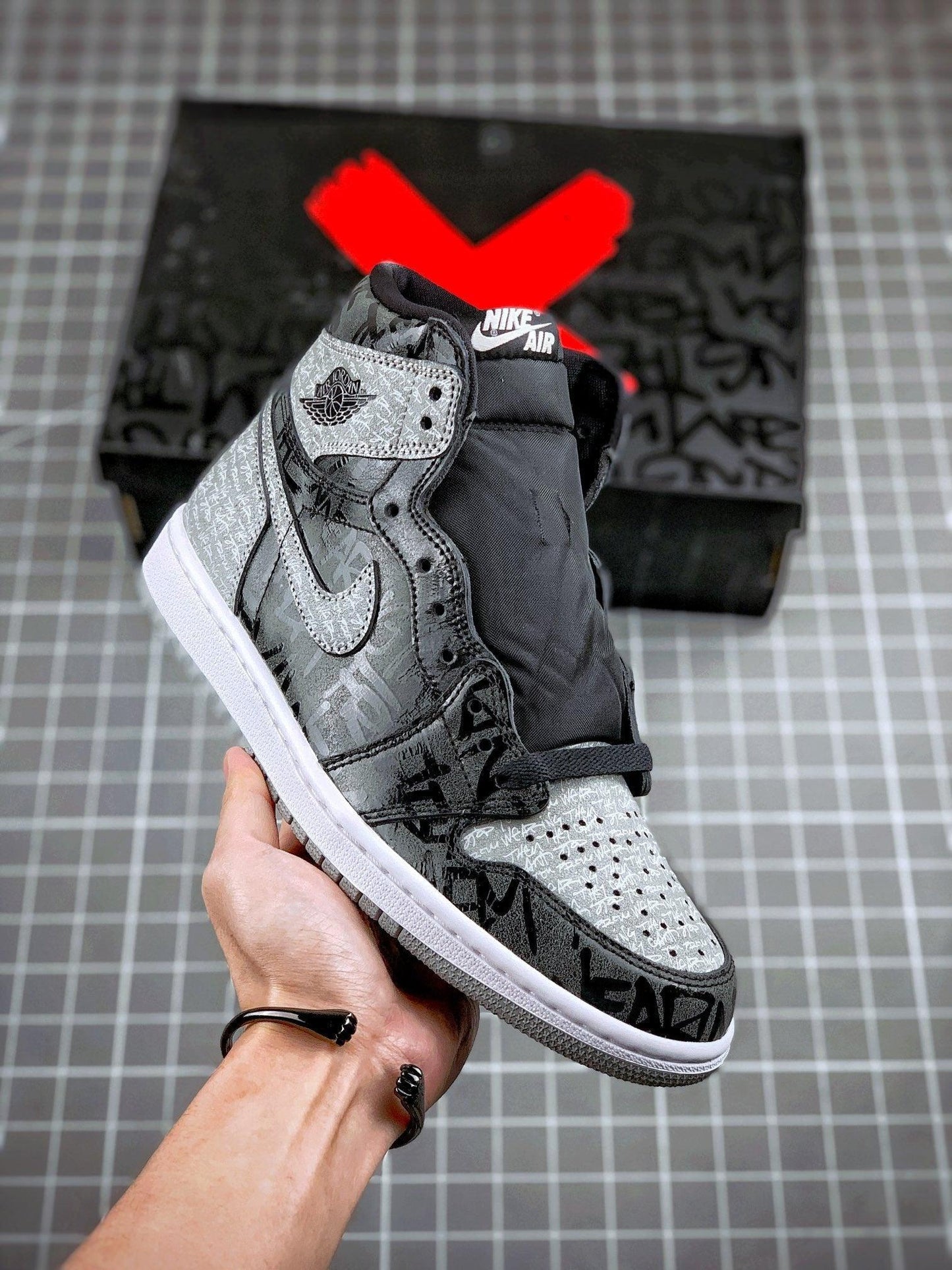 Designer Air Jordan 1 OG "Rebellionaire" Black Ash Rebellion