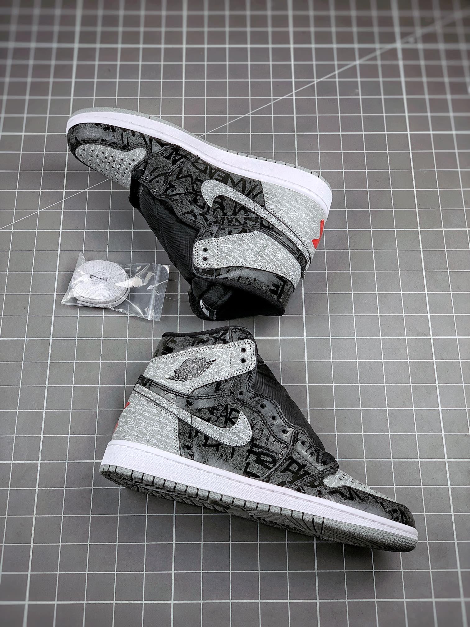 Designer Air Jordan 1 OG "Rebellionaire" Black Ash Rebellion