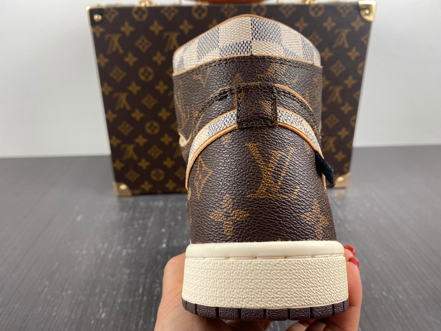 Designer Air Jordan 1 x LV x OFF-W Monogram