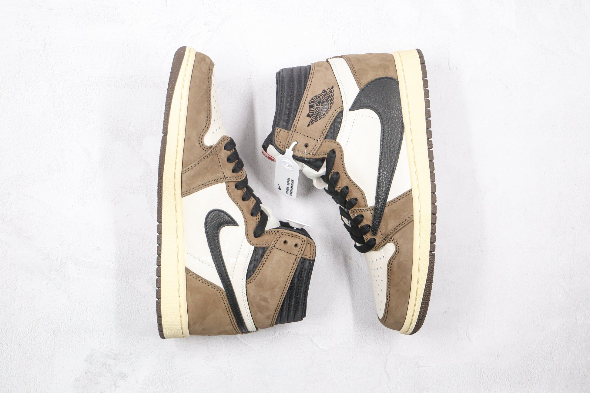 Designer Brown T-Scott x Fragment x Air Jordan 1 High Q ( Customs And Box ), Jordan 1 Sneakers Active CACTUS JACK