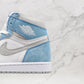 Designer Blue White Jordan 1 High Q ( Customs And Box ), Jordan 1 Sneakers Active