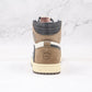 Designer Brown T-Scott x Fragment x Air Jordan 1 High Q ( Customs And Box ), Jordan 1 Sneakers Active CACTUS JACK