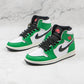 Designer GREEN Jordan 1 High Q ( Customs And Box ), Jordan 1 Sneakers Active