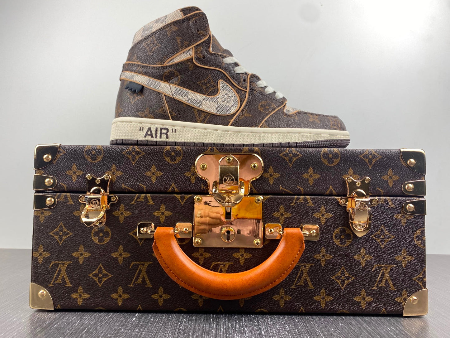 Designer Air Jordan 1 x LV x OFF-W Monogram