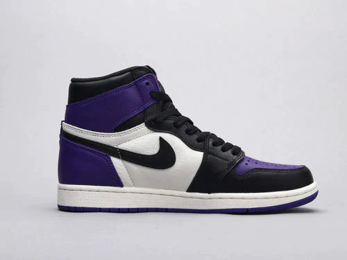 Designer Jordan 1 High Q AJ1 Purple Toe UNISEX ( Customs And Box ), Jordan 1 Sneakers FREE SHIPPING WITH FEDEX