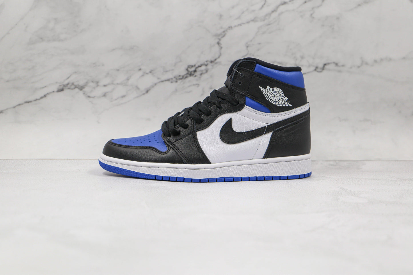 Designer Black Blue Jordan 1 High Q ( Customs And Box ), Jordan 1 Sneakers Active