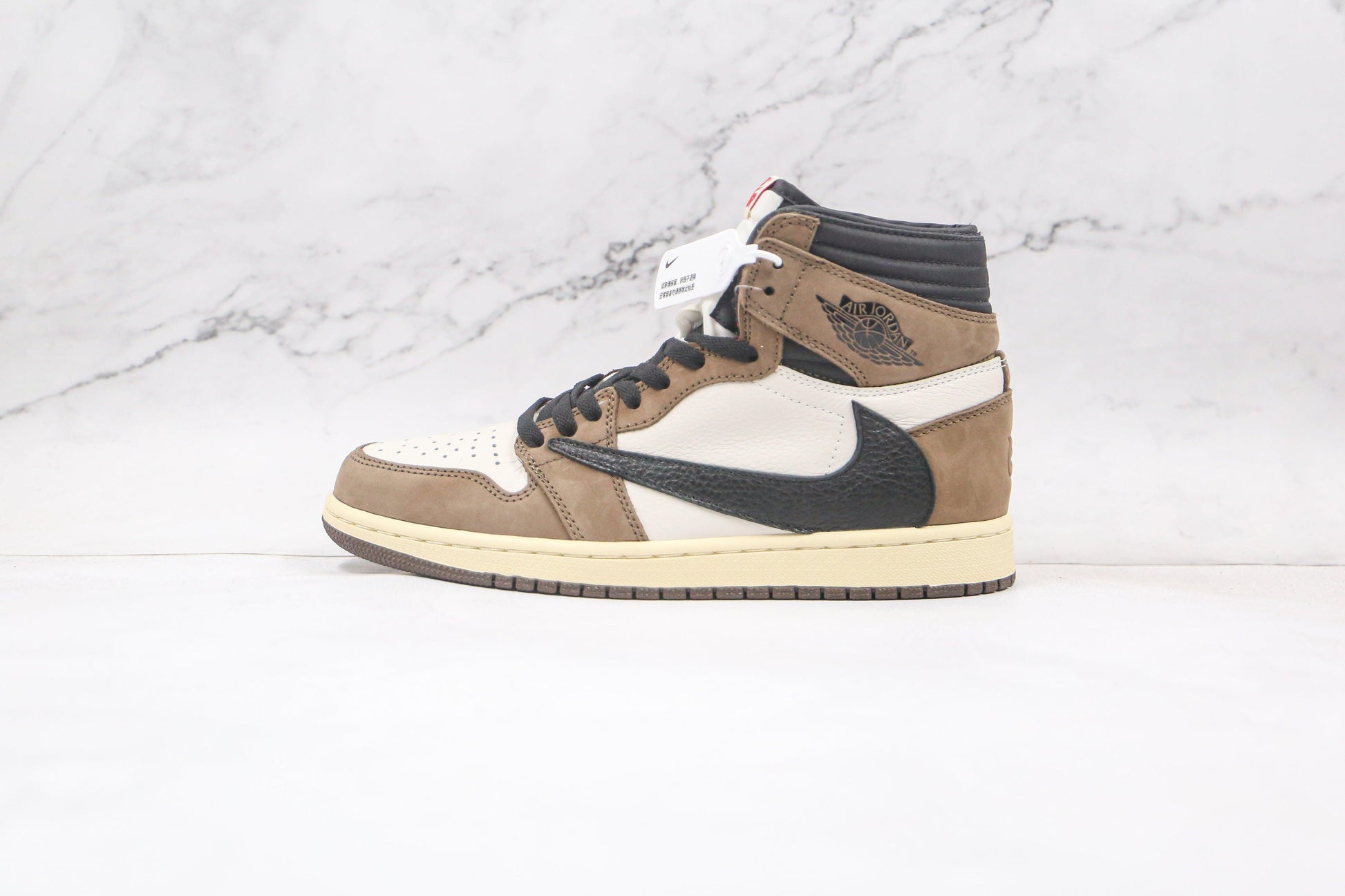 Designer Brown T-Scott x Fragment x Air Jordan 1 High Q ( Customs And Box ), Jordan 1 Sneakers Active CACTUS JACK