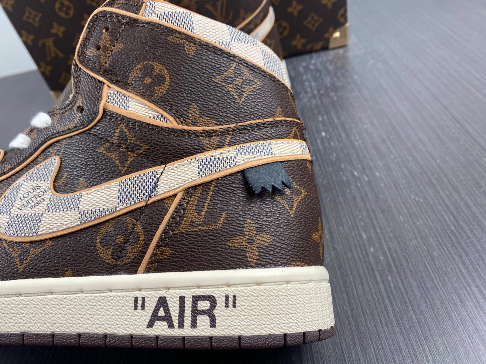 Designer Air Jordan 1 x LV x OFF-W Monogram