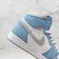 Designer Blue White Jordan 1 High Q ( Customs And Box ), Jordan 1 Sneakers Active