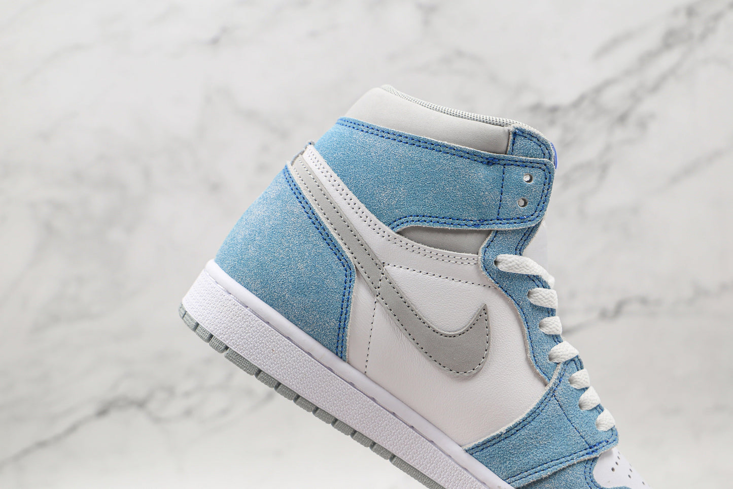 Designer Blue White Jordan 1 High Q ( Customs And Box ), Jordan 1 Sneakers Active