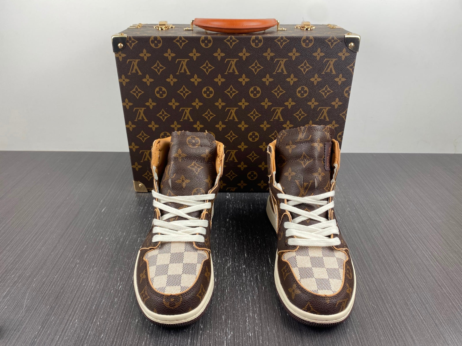 Designer Air Jordan 1 x LV x OFF-W Monogram