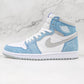 Designer Blue White Jordan 1 High Q ( Customs And Box ), Jordan 1 Sneakers Active