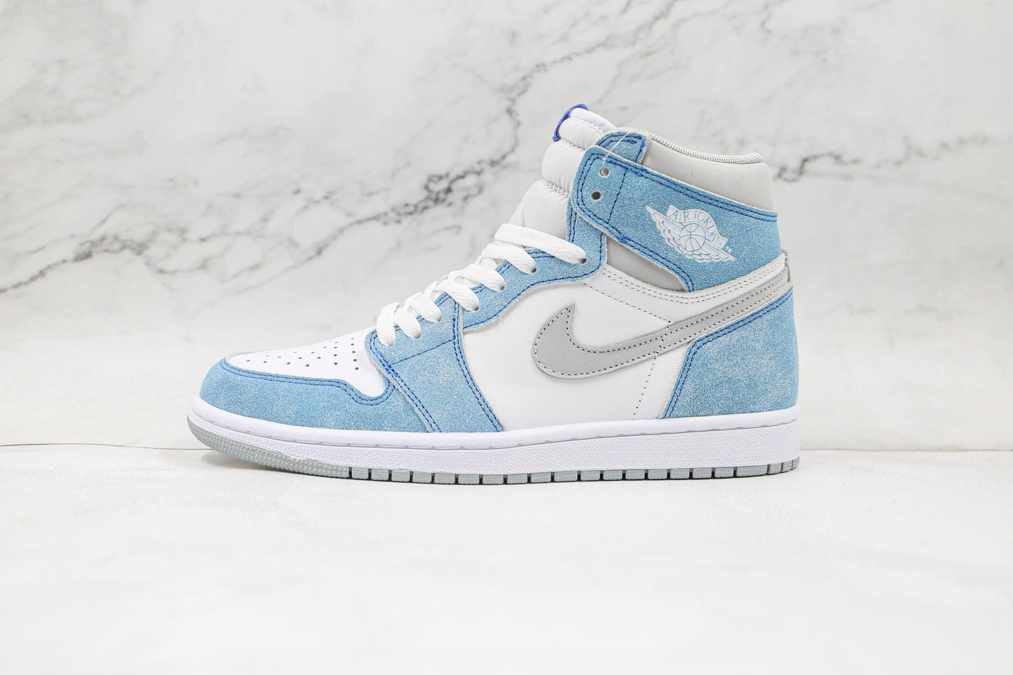 Designer Blue White Jordan 1 High Q ( Customs And Box ), Jordan 1 Sneakers Active