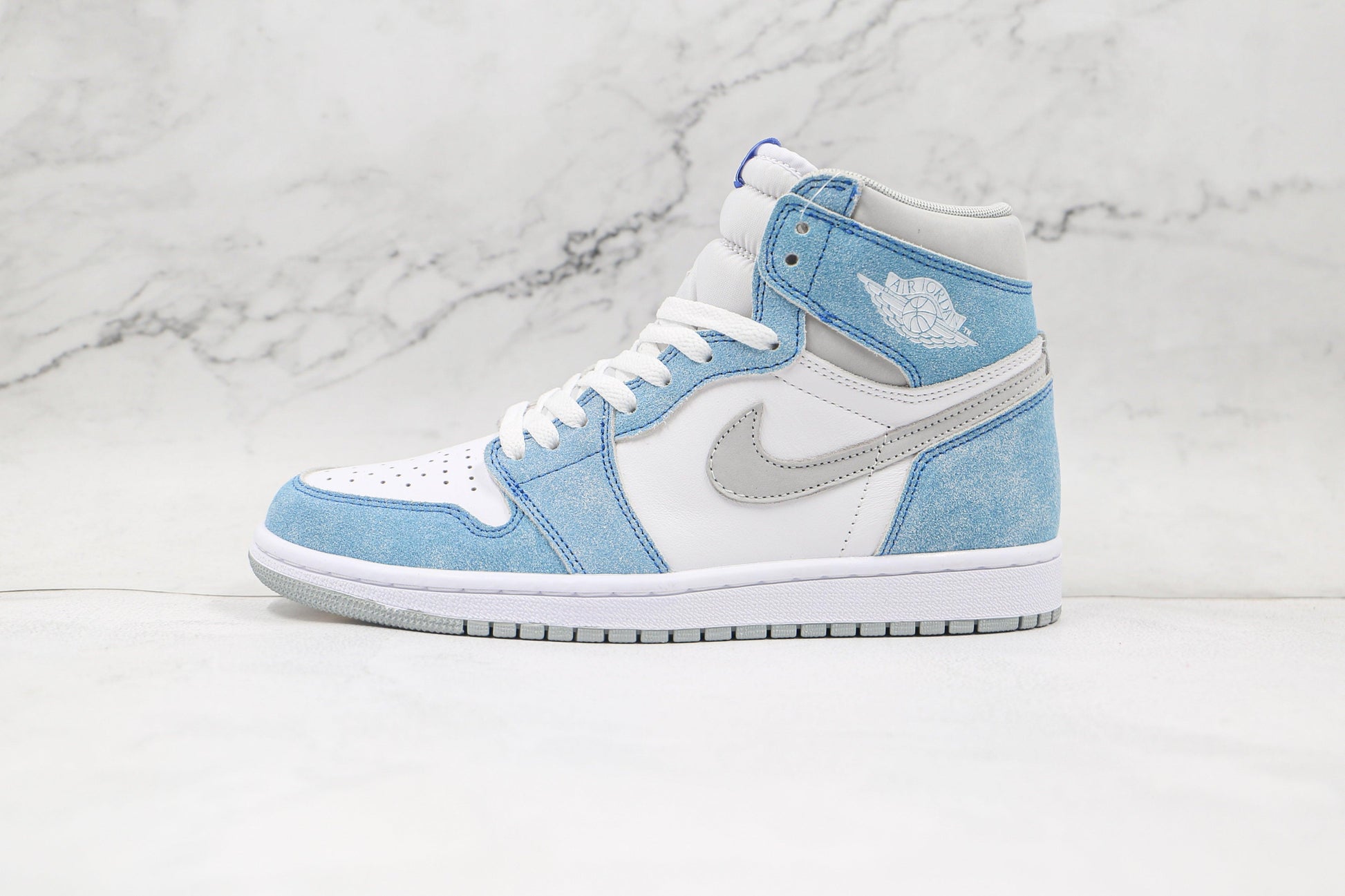 Designer Blue White Jordan 1 High Q ( Customs And Box ), Jordan 1 Sneakers Active