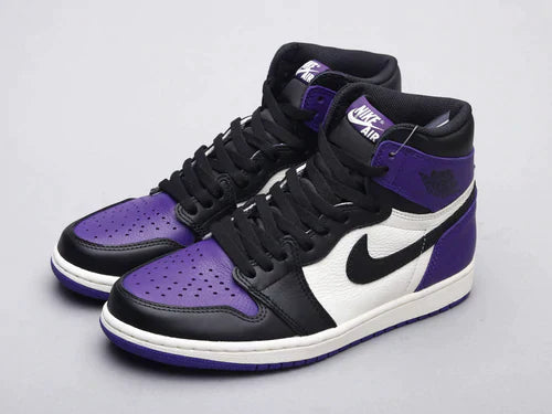 Designer Jordan 1 High Q AJ1 Purple Toe UNISEX ( Customs And Box ), Jordan 1 Sneakers FREE SHIPPING WITH FEDEX