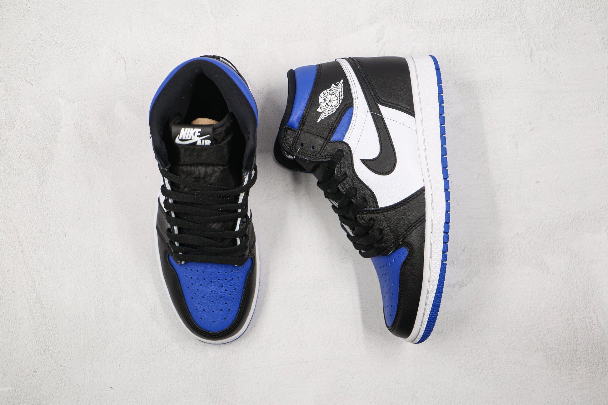 Designer Black Blue Jordan 1 High Q ( Customs And Box ), Jordan 1 Sneakers Active