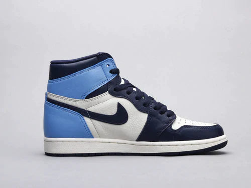 Designer Blue Black White Jordan 1 High Q AJ1 Obsidian UNISEX ( Customs And Box ), Jordan 1 Sneakers FREE SHIPPING WITH FEDEX