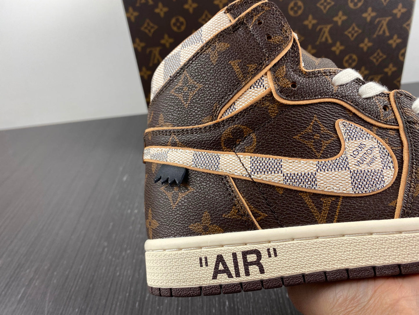 Designer Air Jordan 1 x LV x OFF-W Monogram