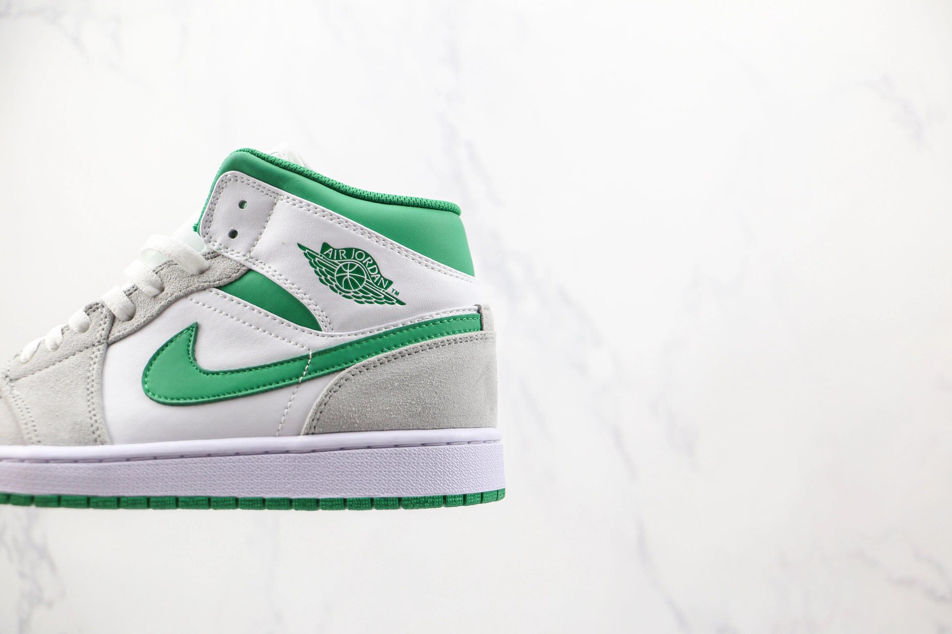 Designer Air Jordan 1 Green Grey Mid High Q ( Customs And Box ), Jordan 1 Sneakers Active