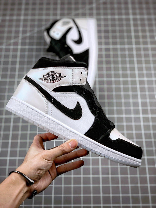 Designer Air Jordan 1 MID Black and White Panda