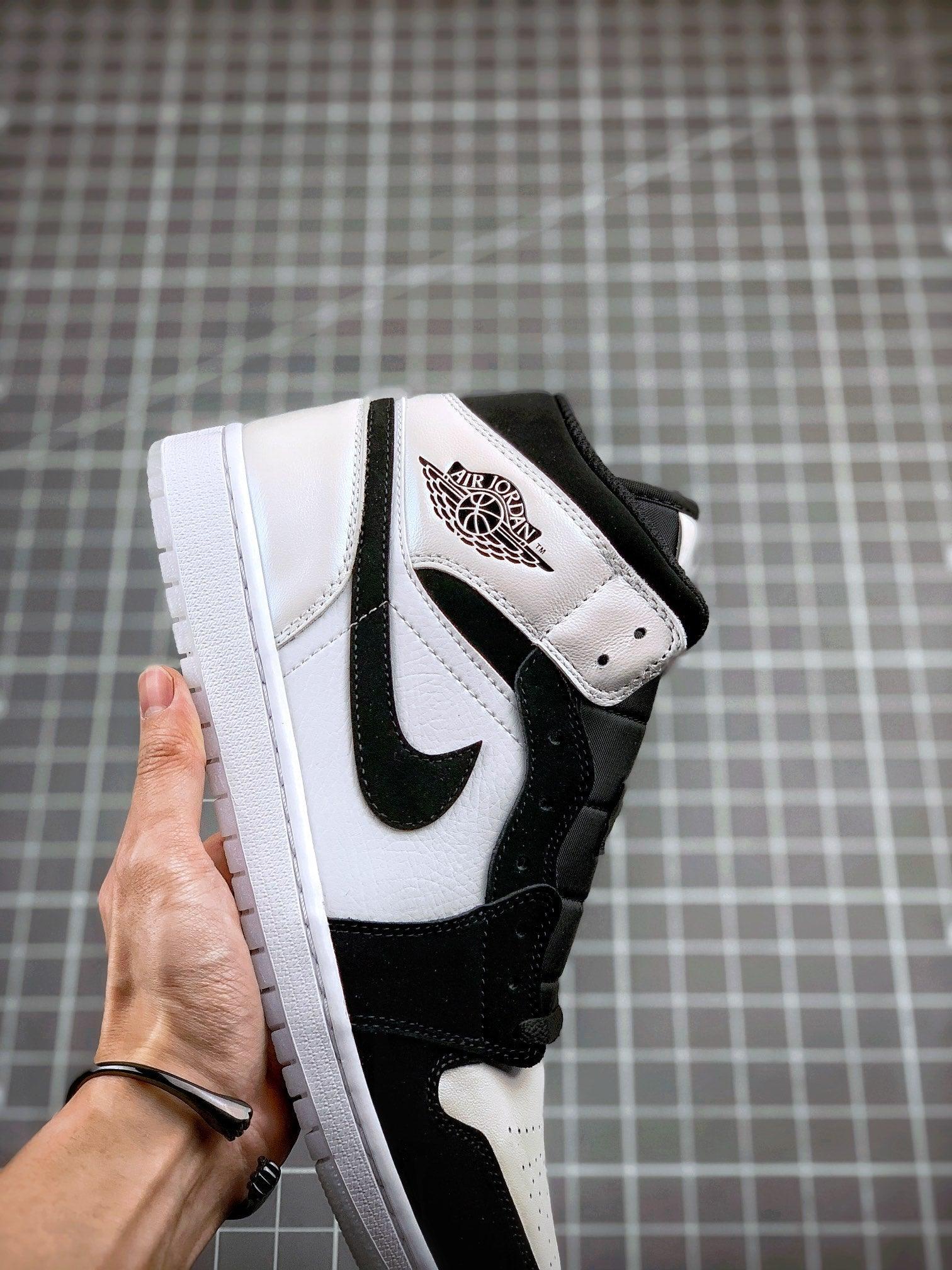 Designer Air Jordan 1 MID Black and White Panda