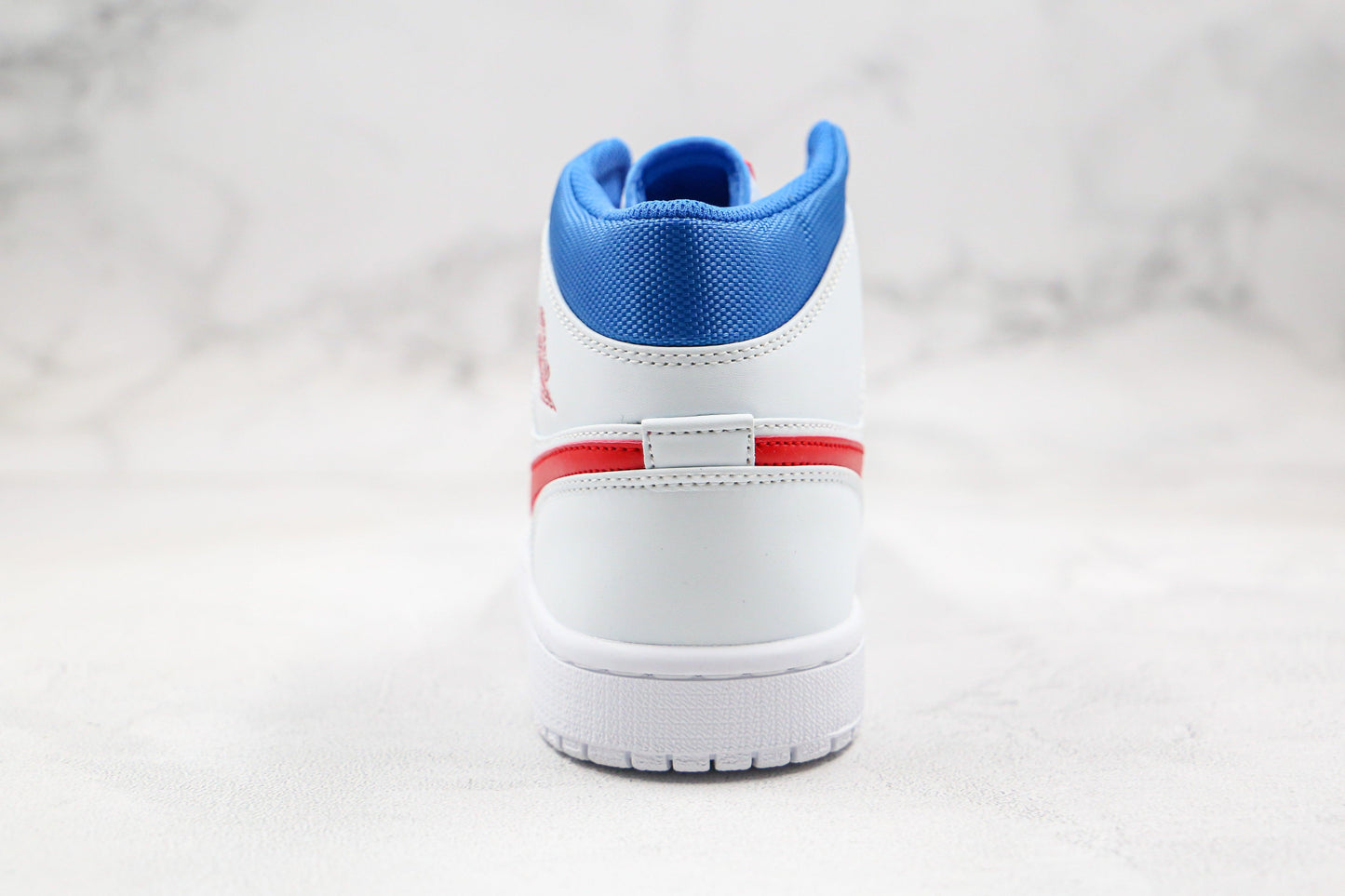 Designer Air Jordan 1 Mid White Blue Red BQ6472-164