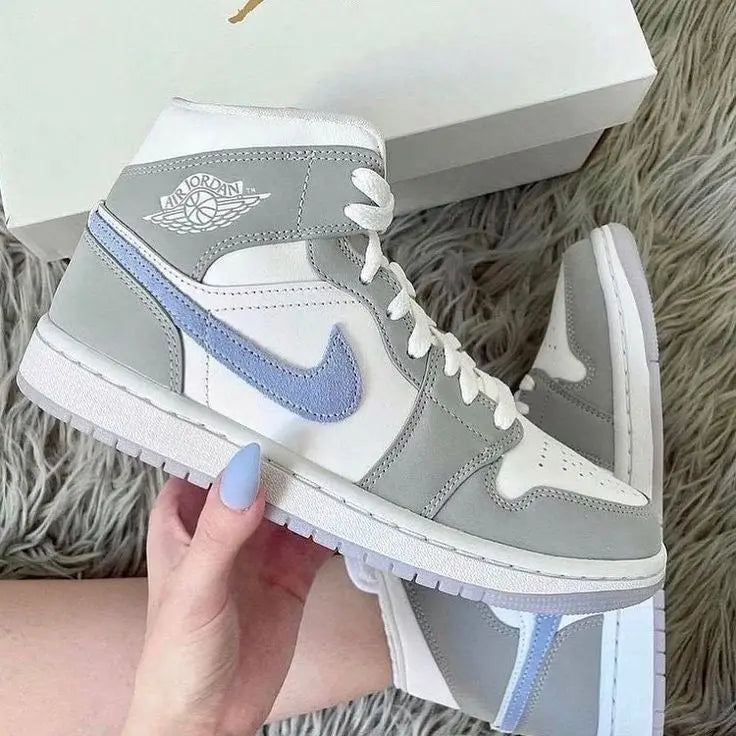 Designer Air Jordan 1 Mid Wolf Grey High Q