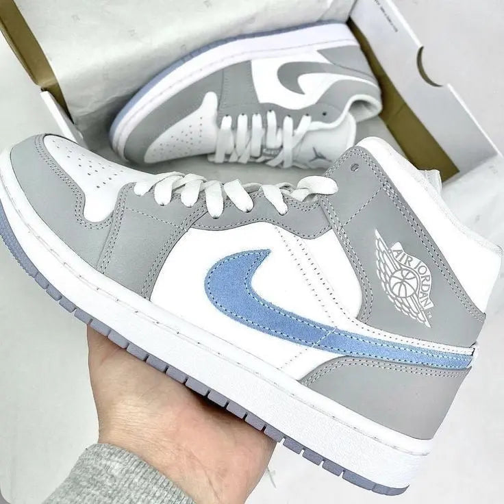 Designer Air Jordan 1 Mid Wolf Grey High Q