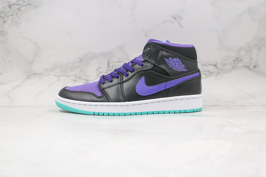 Designer Air Jordan 1 Purple Mid High Q ( Customs And Box ), Jordan 1 Sneakers Active