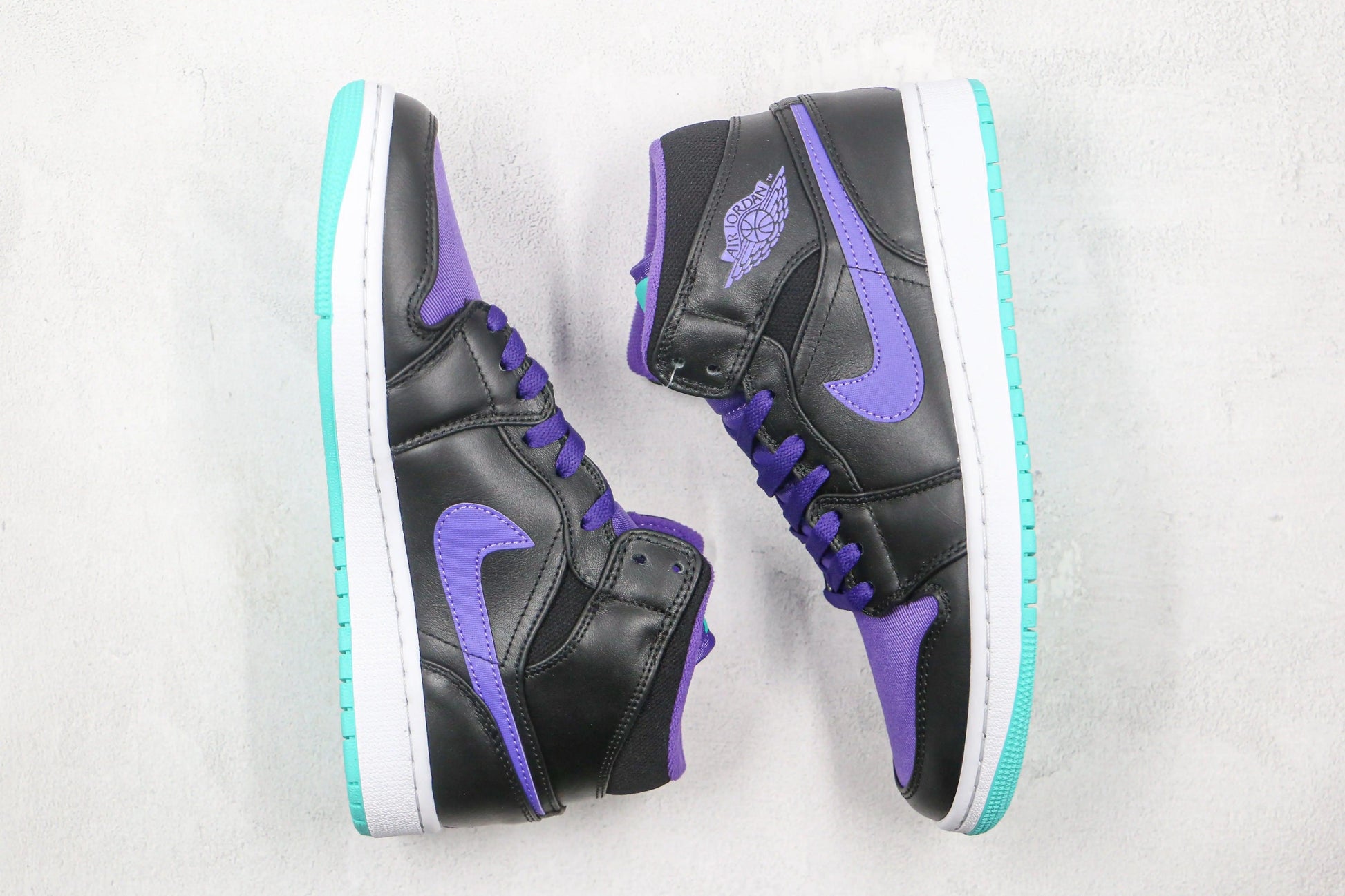 Designer Air Jordan 1 Purple Mid High Q ( Customs And Box ), Jordan 1 Sneakers Active