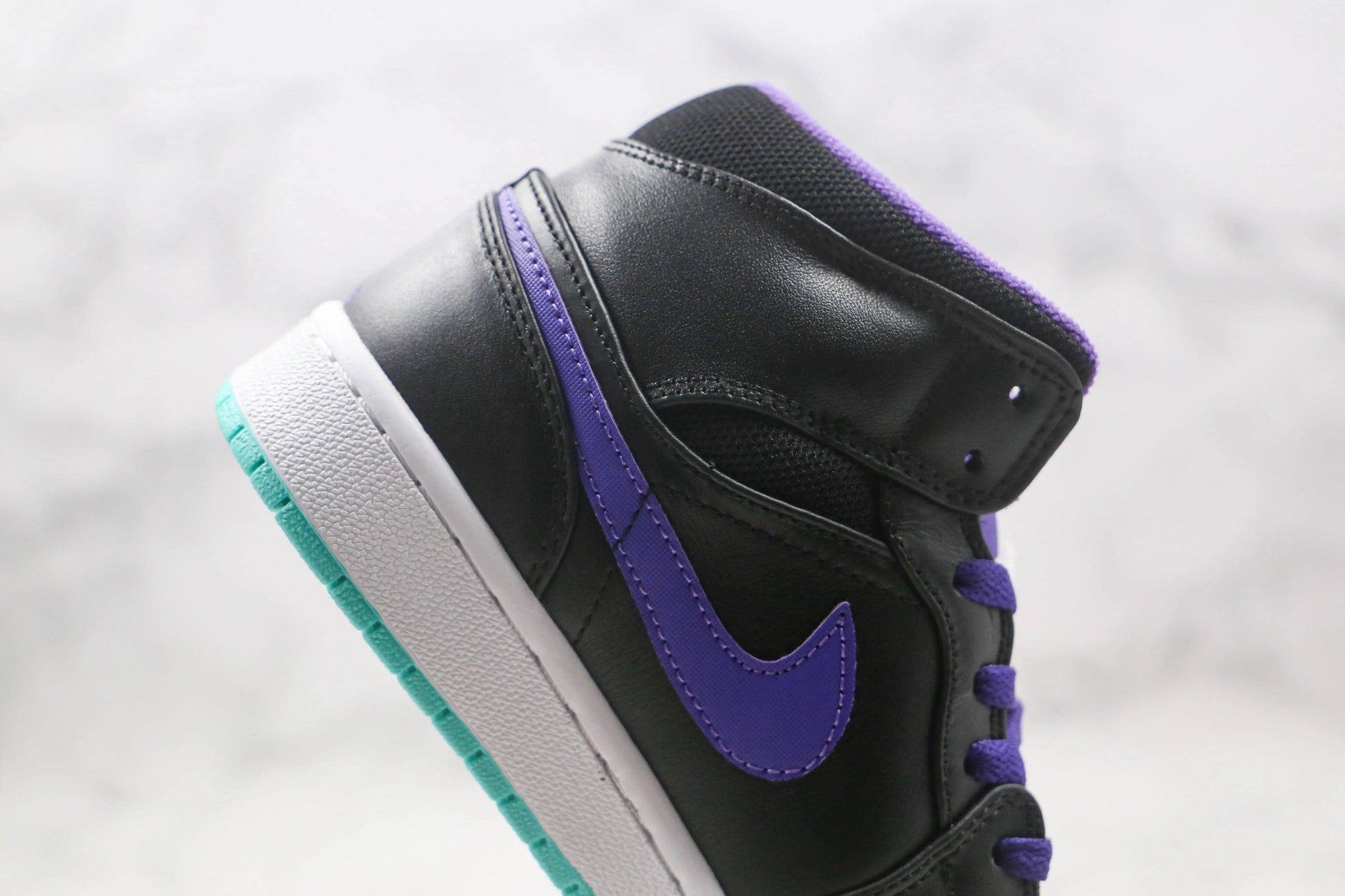 Designer Air Jordan 1 Purple Mid High Q ( Customs And Box ), Jordan 1 Sneakers Active