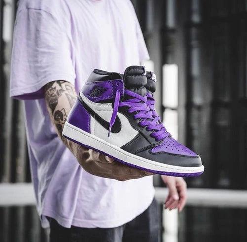 Designer - Jordan 1 High Q AJ1 Purple Toe UNISEX ( Customs And Box ), Jordan 1 Sneakers FREE SHIPPING