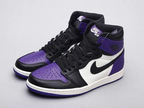 Designer - Jordan 1 High Q AJ1 Purple Toe UNISEX ( Customs And Box ), Jordan 1 Sneakers FREE SHIPPING