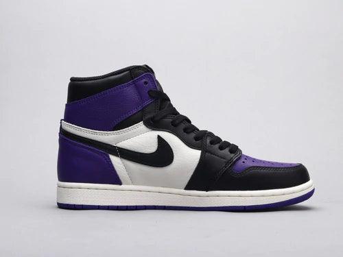 Designer - Jordan 1 High Q AJ1 Purple Toe UNISEX ( Customs And Box ), Jordan 1 Sneakers FREE SHIPPING