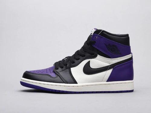 Designer - Jordan 1 High Q AJ1 Purple Toe UNISEX ( Customs And Box ), Jordan 1 Sneakers FREE SHIPPING