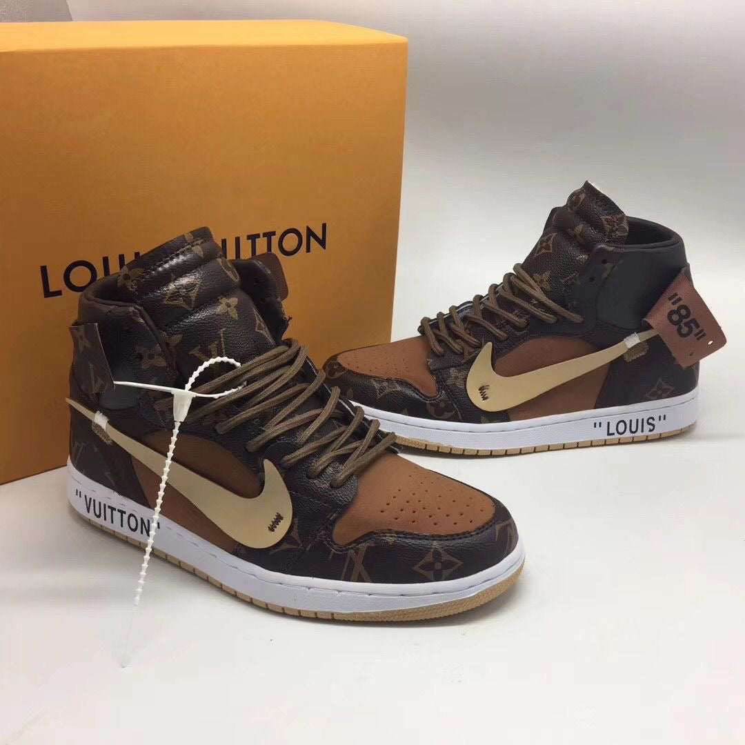 Designer Air Jordan 1 LV High Q ( Customs And Box ), Jordan 1 Sneakers Active A11