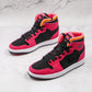 Designer RED Jordan 1 High Q Zoom Air ( Customs And Box ), Jordan 1 Sneakers Active