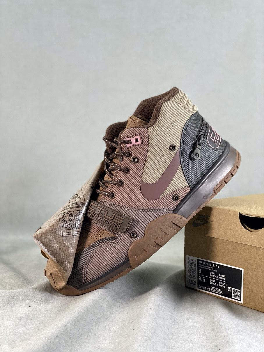 Designer Travis Scott x Air Trainer 1 Wheat DR7515-200