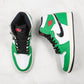 Designer GREEN Jordan 1 High Q ( Customs And Box ), Jordan 1 Sneakers Active