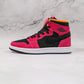 Designer RED Jordan 1 High Q Zoom Air ( Customs And Box ), Jordan 1 Sneakers Active