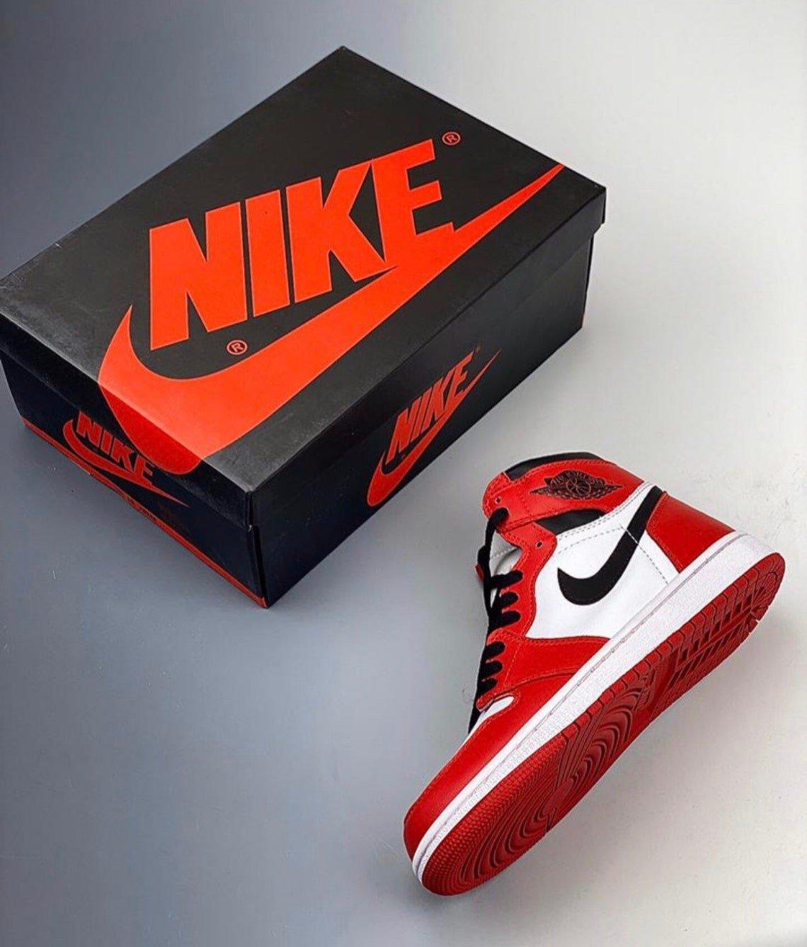 Designer RED Black White Jordan 1 CHICAGO High Q