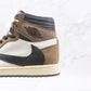 Designer Brown T-Scott x Fragment x Air Jordan 1 High Q ( Customs And Box ), Jordan 1 Sneakers Active CACTUS JACK