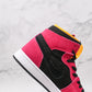 Designer RED Jordan 1 High Q Zoom Air ( Customs And Box ), Jordan 1 Sneakers Active