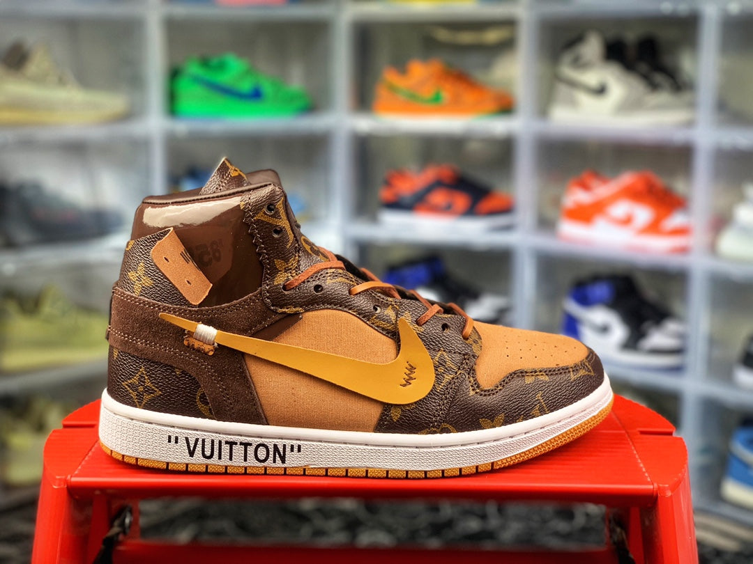 Designer Air Jordan 1 x LV x OFF WHITE Virgil Abloh