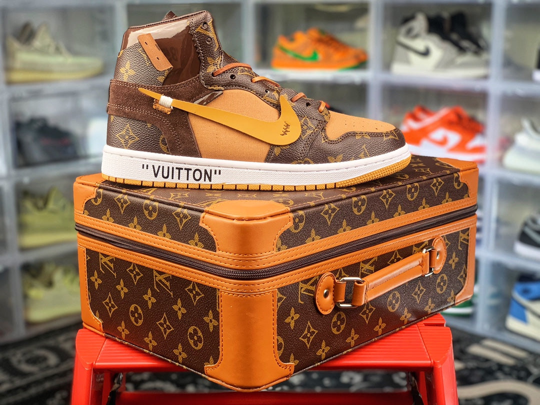 Designer Air Jordan 1 x LV x OFF WHITE Virgil Abloh