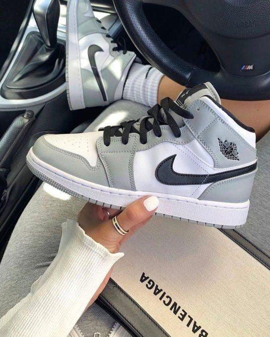 Designer Jordan 1 Mid Light Smoke Grey High Q